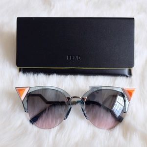 SOLD Fendi Iridia 52MM Cat Eye Blue Sunglasses